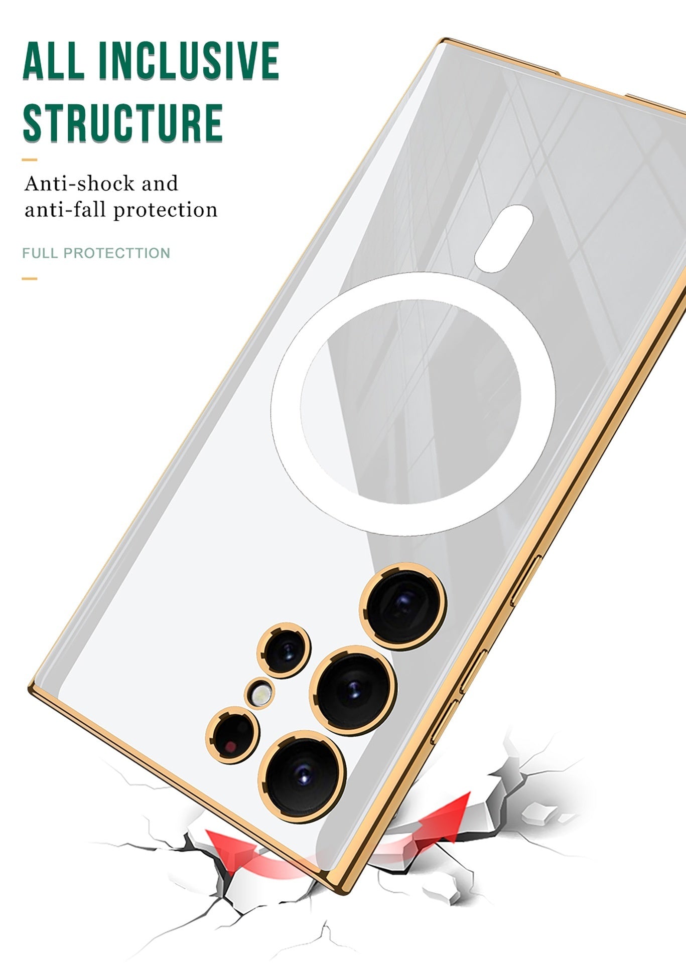 Wireless Charger Circle Magnetic Drop-resistant S24 Ultra-thin Plating Protective Cover Phone Case Wireless Charger Circle Magnetic Drop-resistant S24 Ultra-thin Plating Protective Cover Phone Case